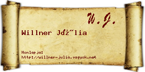 Willner Júlia névjegykártya
